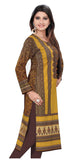 Shades of Brown Pakistani Style Cotton Printed Full Sleeves Long Kurti