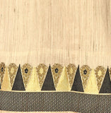 Beige and black Color Banarasi Embroidered Straight Cut Salwar Suit