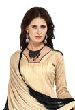 Beige and black Color Banarasi Embroidered Straight Cut Salwar Suit
