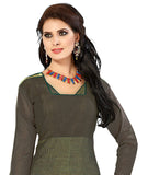 Dark grey Color Banarasi Embroidered Straight Cut Salwar Suit