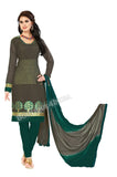 Dark grey Color Banarasi Embroidered Straight Cut Salwar Suit