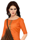 Orange Color Banarasi Embroidered Straight Cut Salwar Suit