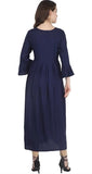 Navy Rayon Flared Solid Kurti