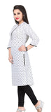 Designer cotton Tunics/Kurtis in White background and black print - Boutique4India Inc.
