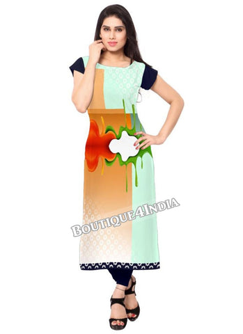 Multi color Crepe Casual wear Printed Kurti