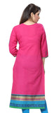 Pure Cotton Kurti in Sky Blue with floral and Printed border