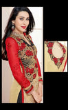 Heavy Work Designer Wedding Collection - Red, Black And Golden Grand And Graceful Heavy Embroidery And Lace Work Unique Collection For Party / Wedding / Festival / Special Occasion - Ready to Stitch - Boutique4India Inc.