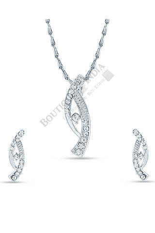 Silver-Tone Double Sword Pendant Set - Boutique4India Inc.