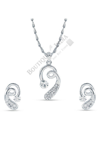 Silver-Tone Fun Shaped Pendant Set - Boutique4India Inc.