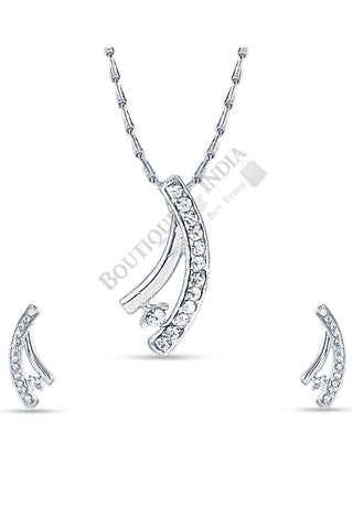 Silver-Tone Shooting Star Pendant Set - Boutique4India Inc.