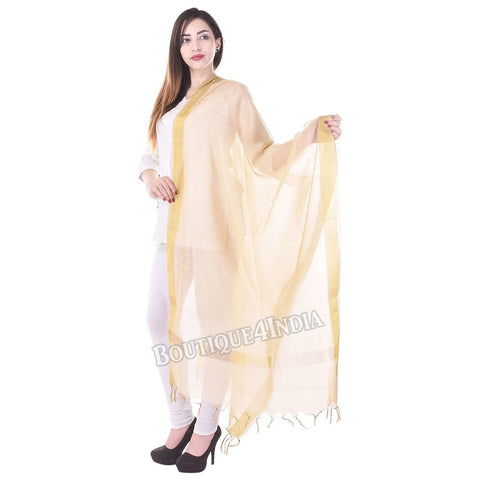 Chanderi Silk Golden Dupatta