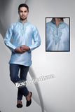Teal Dupion Silk Men's Kurta