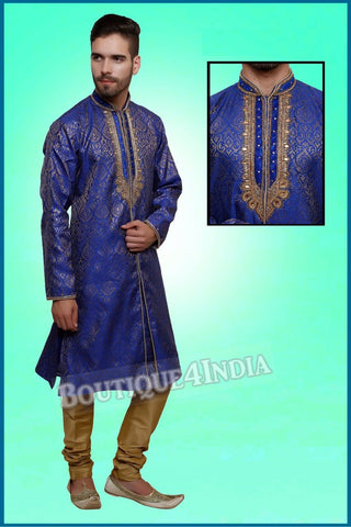 Men's - Royal Navy and Golden Sherwani