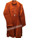 Chocolate color Silk Cotton Men's Kurta pyjama