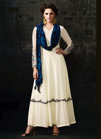 Off white Georgette Party wear Anarkali Suit