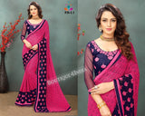 Pink Georgette party wear Saree