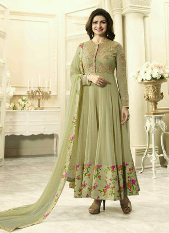 Georgette Beige Party wear Anarkali Suit