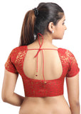 Maroon color Princess cut padded Jari / Brocade ready made blouse