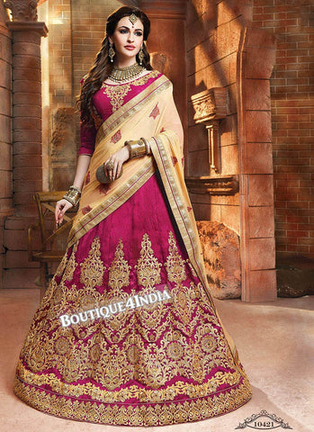 Rani Satin silk reception wear lehenga choli