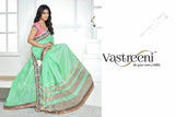 Chiffon Silk and Net Embroidered Saree in Pista Green and Pink - Boutique4India Inc.