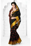 Cotton Silk Casual Saree in Black and Golden - Boutique4India Inc.
