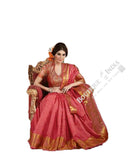 Jacquard Silk Saree in Pink and Golden Jarri - Boutique4India Inc.