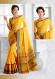 Ravishing Cotton Silk Saree in Yellow Color - Boutique4India Inc.
