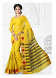 Cotton Silk Casual Saree in Yellow, Green and Golden - Boutique4India Inc.