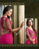 Sarees - Net and Chiffon with Pink, Purple And Golden - Boutique4India Inc.