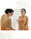 Sarees - Orange And Golden Bridal Collections - Resplendent Bridal Designer Wedding Special Collections / Wedding / Party / Special Occasions / Festival - Boutique4India Inc.