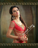 Sarees - Net and Chiffon with Orange Shade and Golden - Boutique4India Inc.