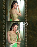 Sarees - Green, Cream, Golden Net and Chiffon - Boutique4India Inc.