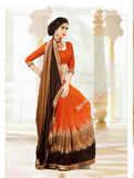 Sarees - Orange, Brown, Coffee Brown Designer Collections - Reversible Trendy Designer Collections / Wedding / Special Occassions / Festival / Party Wear - Boutique4India Inc.
