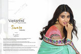 Chiffon Silk and Net Embroidered Saree in Pista Green and Pink - Boutique4India Inc.
