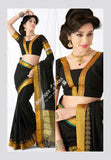 Trendy Cotton Silk Saree in Black and Golden - Boutique4India Inc.